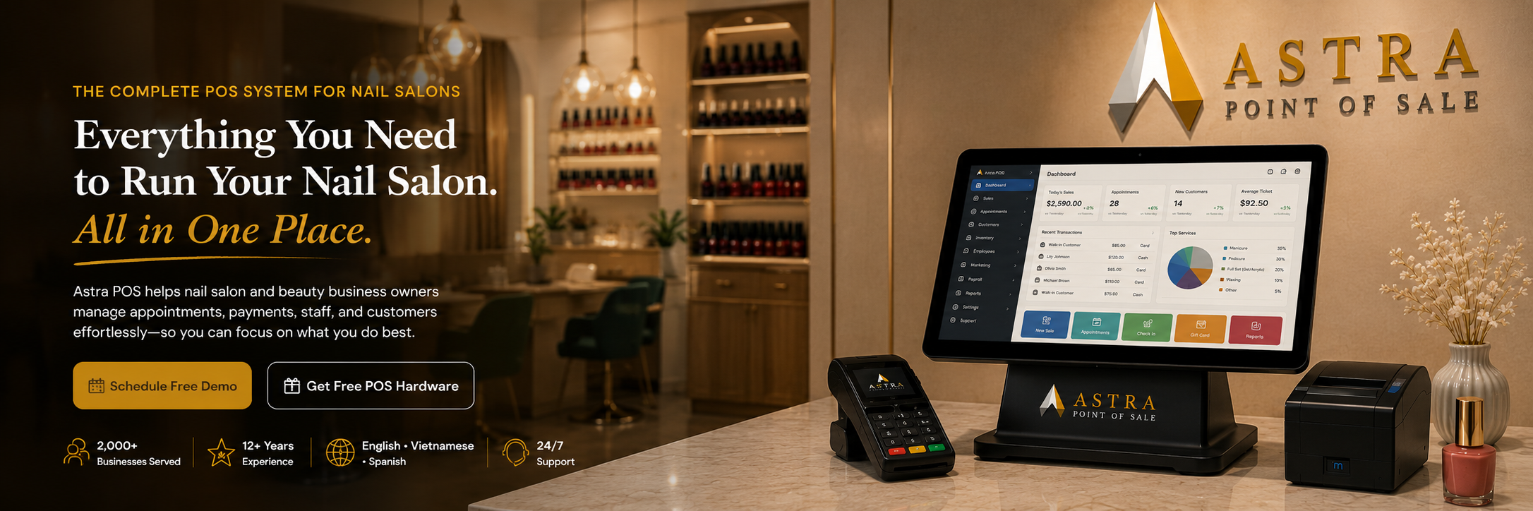 Everything you need to run a nail salon with Astra POS