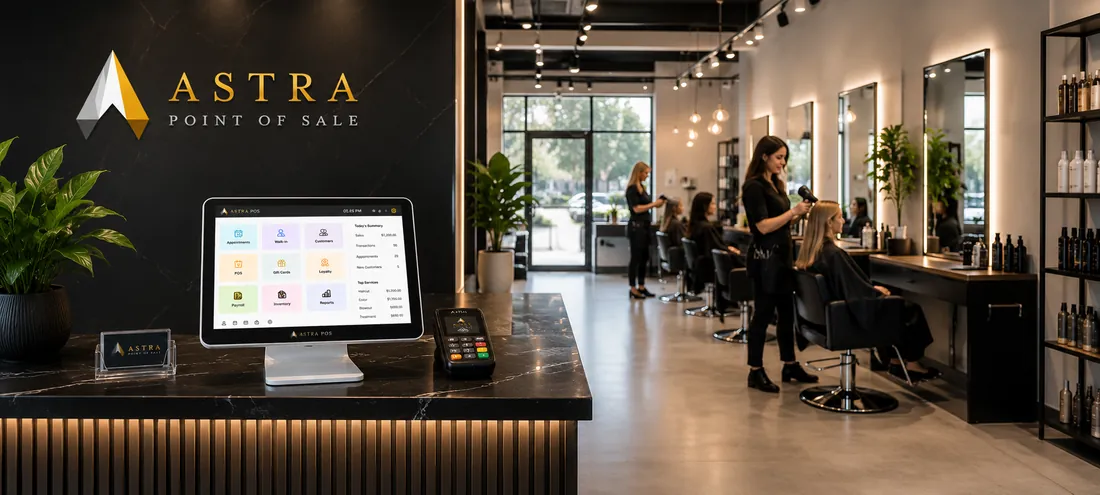 Hair salon running the Astra POS system