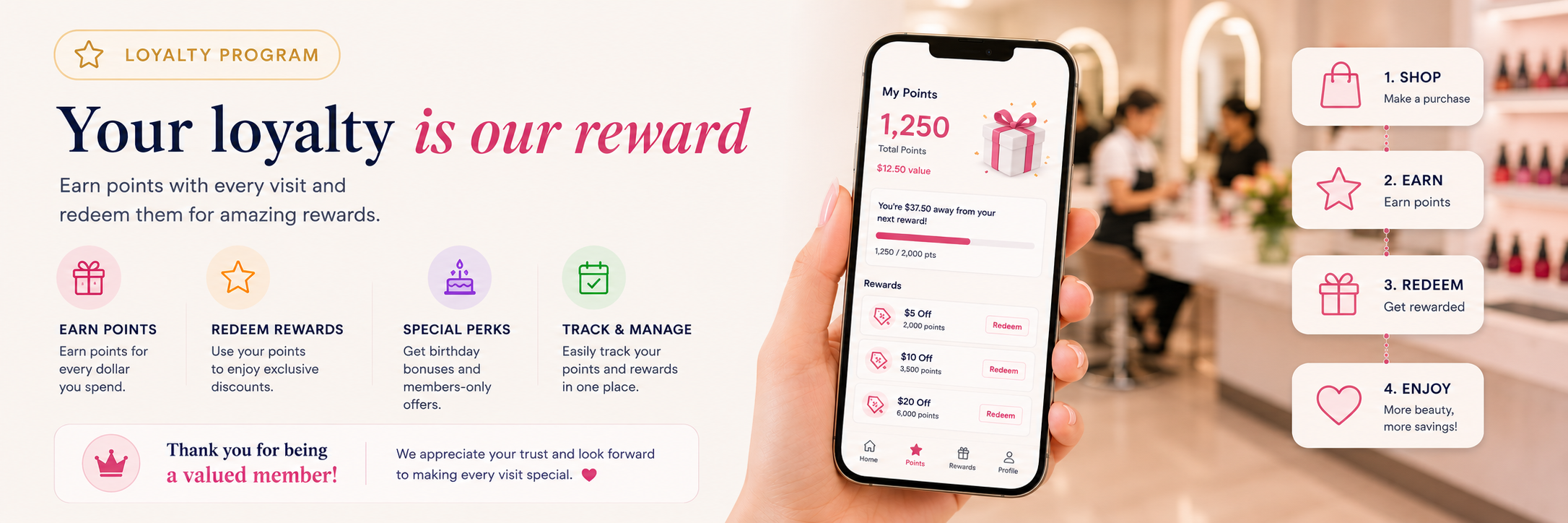 Loyalty points shown on the Astra checkout