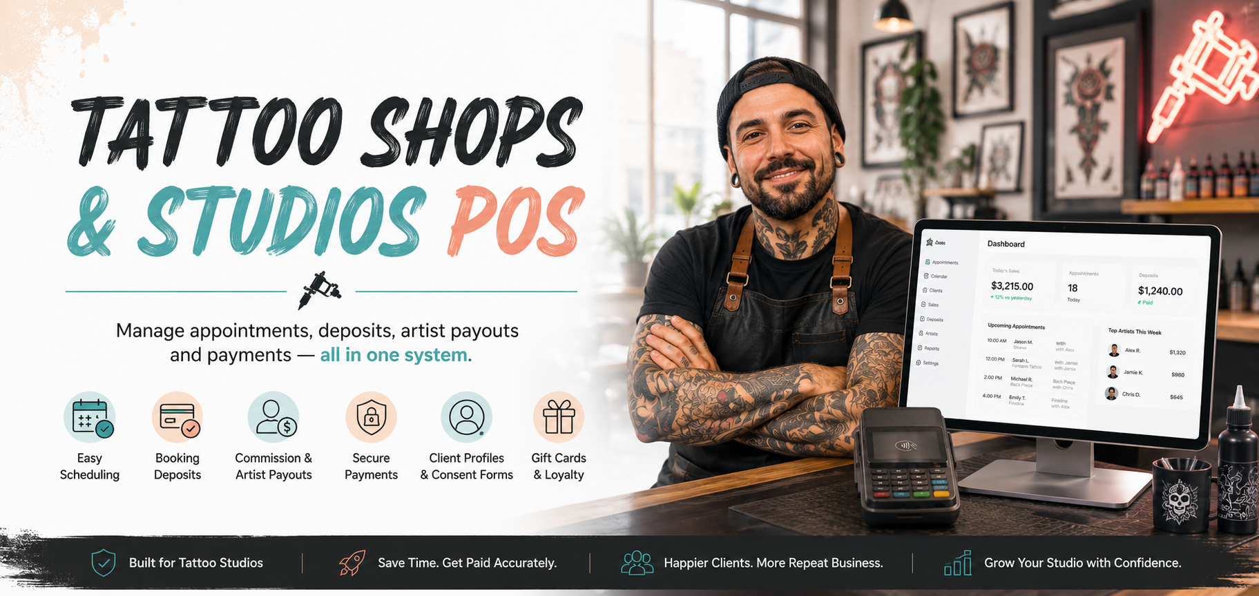 Astra POS system for tattoo shops and studios